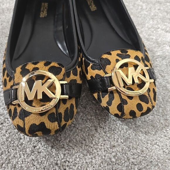 Michael Kors Fulton Leopard Print 100% Calf Hair Moccasin Loafer Flat Size 6.5 - Picture 5 of 10